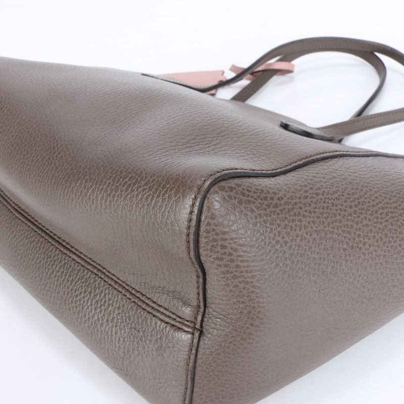 Gucci GG Interlocking G Swing Tote Bag Leather Shoulder Hand A4 Brown 354408