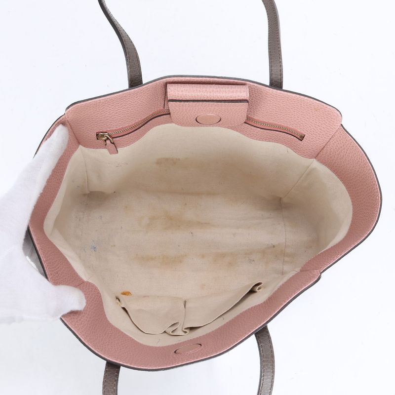 Gucci GG Interlocking G Swing Tote Bag Leather Shoulder Hand A4 Brown 354408