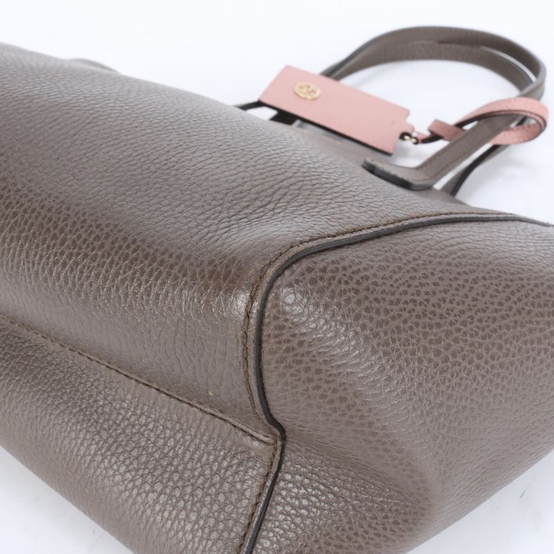 Gucci GG Interlocking G Swing Tote Bag Leather Shoulder Hand A4 Brown 354408