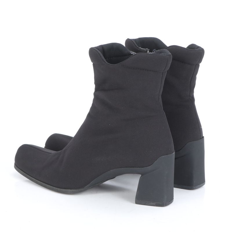 Prada Tessuto Nylon Boots Short Heel Shoes Booties Black Women's RRM Cy4-3