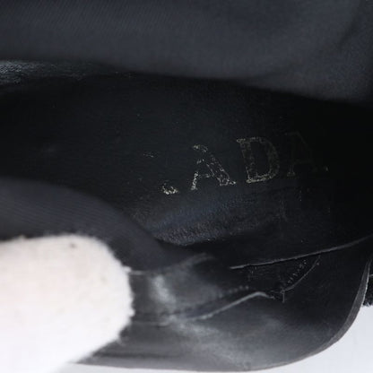 Prada Tessuto Nylon Boots Short Heel Shoes Booties Black Women's RRM Cy4-3