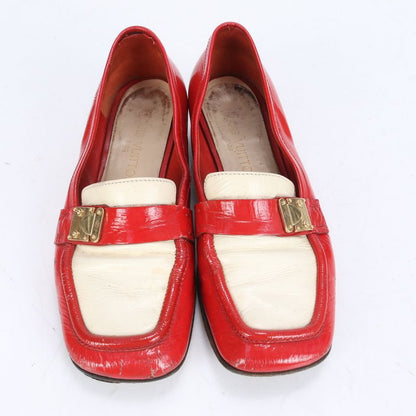 Louis Vuitton Red Leather Pumps Loafers Heels Shoes Genuine Leather Brand