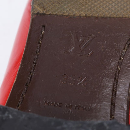 Louis Vuitton Red Leather Pumps Loafers Heels Shoes Genuine Leather Brand