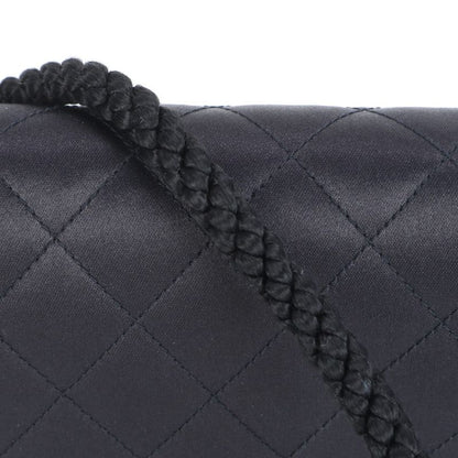 Chanel With Serial Seal Matelasse Satin Half Moon Rhinestone Shoulder Bag