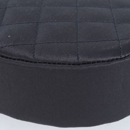 Chanel With Serial Seal Matelasse Satin Half Moon Rhinestone Shoulder Bag