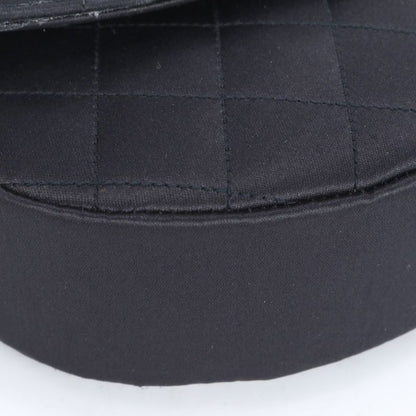 Chanel With Serial Seal Matelasse Satin Half Moon Rhinestone Shoulder Bag