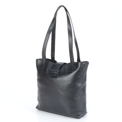 Chanel With Serial Seal Logo Leather Tote Bag Shoulder Hand Black Women's EUE