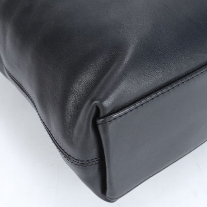 Chanel With Serial Seal Logo Leather Tote Bag Shoulder Hand Black Women's EUE