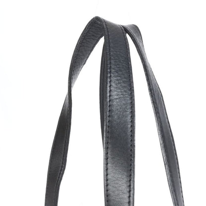 Chanel With Serial Seal Logo Leather Tote Bag Shoulder Hand Black Women's EUE