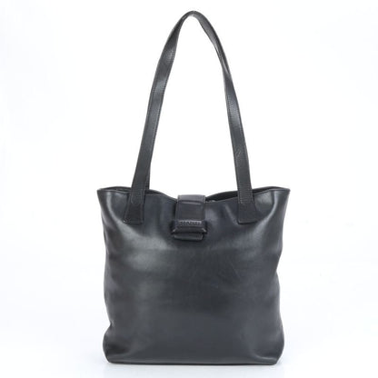 Chanel With Serial Seal Logo Leather Tote Bag Shoulder Hand Black Women's EUE