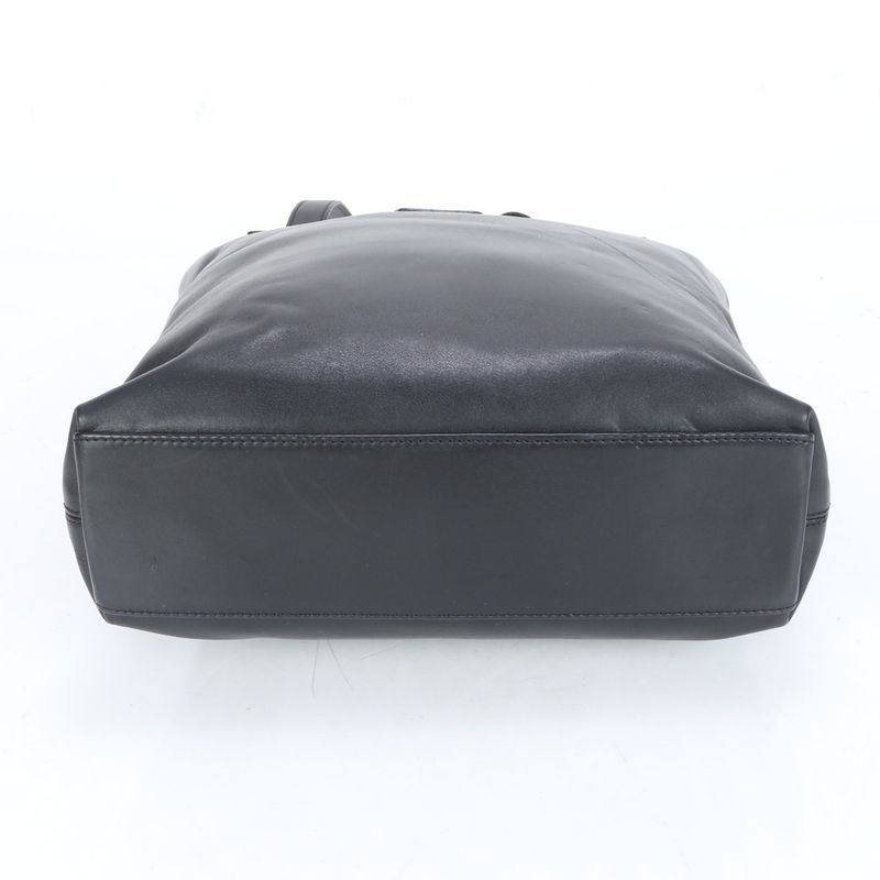 Chanel With Serial Seal Logo Leather Tote Bag Shoulder Hand Black Women's EUE