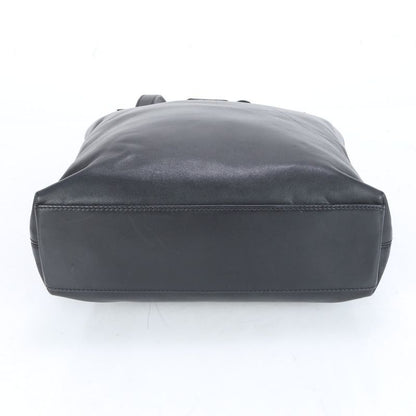 Chanel With Serial Seal Logo Leather Tote Bag Shoulder Hand Black Women's EUE