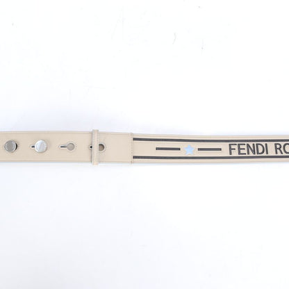 Fendi Strap You Leather Shoulder Strap Tote Bag Purse Beige Silver Hardware