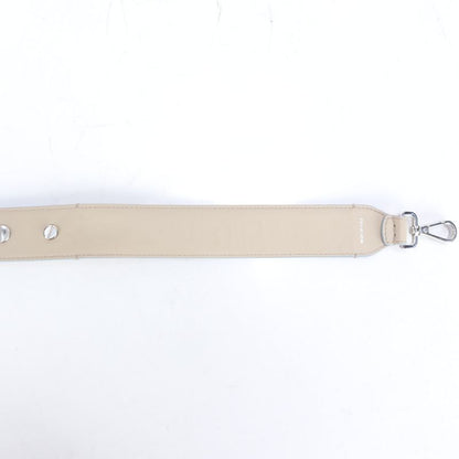 Fendi Strap You Leather Shoulder Strap Tote Bag Purse Beige Silver Hardware