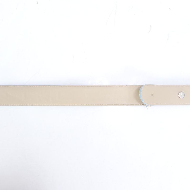 Fendi Strap You Leather Shoulder Strap Tote Bag Purse Beige Silver Hardware