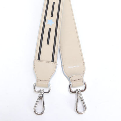 Fendi Strap You Leather Shoulder Strap Tote Bag Purse Beige Silver Hardware