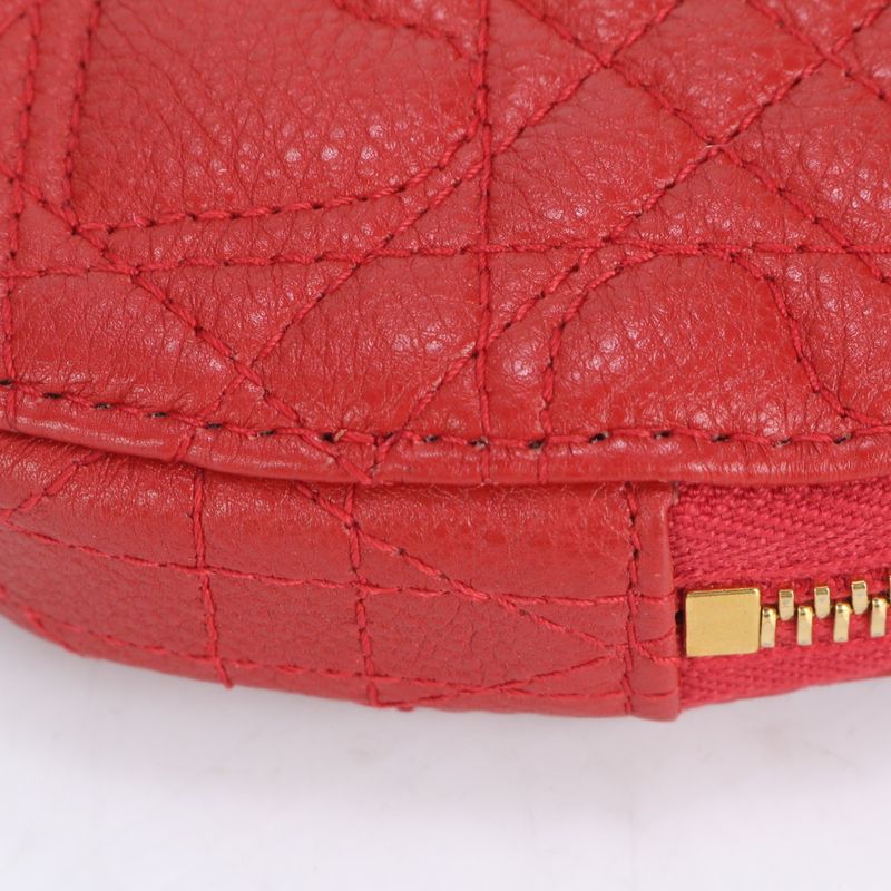 Unused Christian Dior Caro Heart Cannage Chain Leather Shoulder Bag Pouch