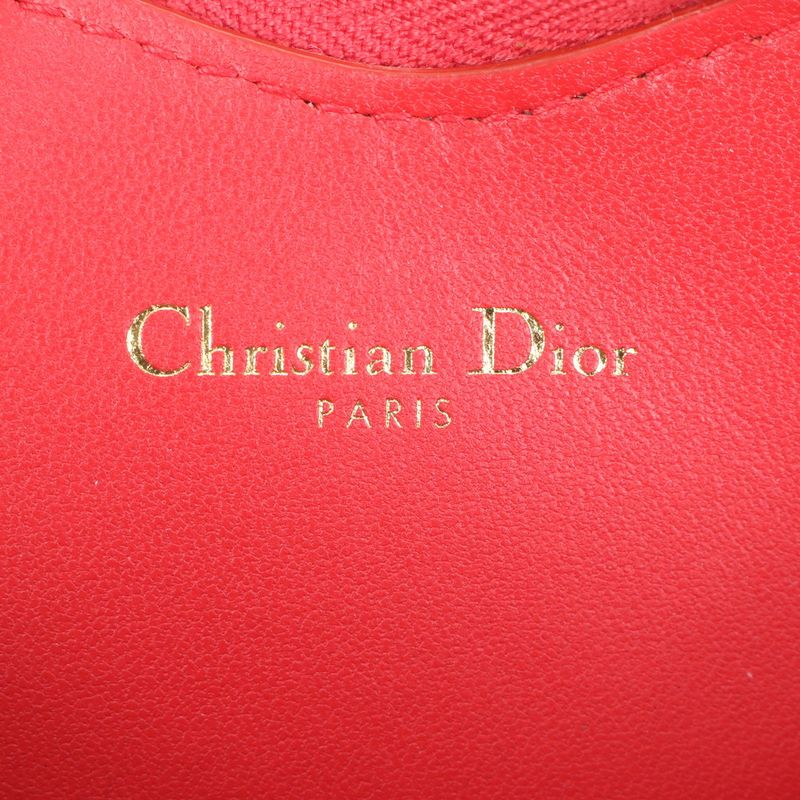 Unused Christian Dior Caro Heart Cannage Chain Leather Shoulder Bag Pouch
