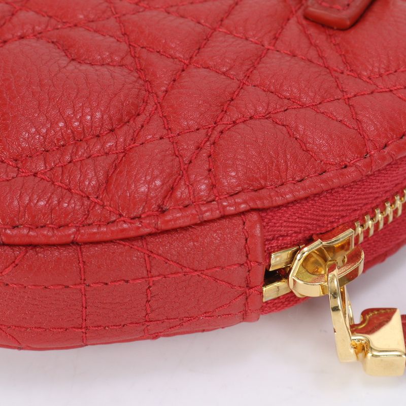 Unused Christian Dior Caro Heart Cannage Chain Leather Shoulder Bag Pouch