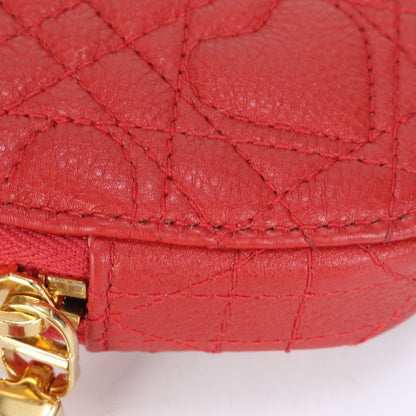 Unused Christian Dior Caro Heart Cannage Chain Leather Shoulder Bag Pouch