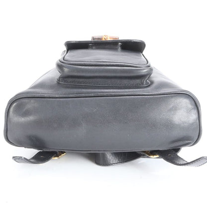 Vintage Old Gucci Bamboo Leather Backpack Sac Backpack Shoulder Bag Women EEE