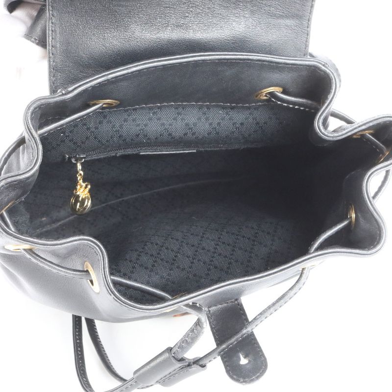 Vintage Old Gucci Bamboo Leather Backpack Sac Backpack Shoulder Bag Women EEE