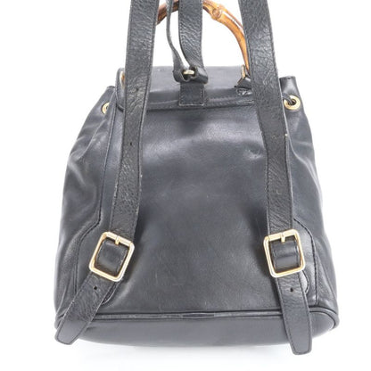 Vintage Old Gucci Bamboo Leather Backpack Sac Backpack Shoulder Bag Women EEE