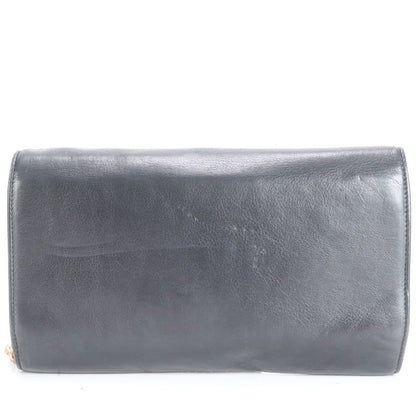 Vintage Celine Chain Leather Shoulder Bag Crossbody Hand Tote Black Women's RRM