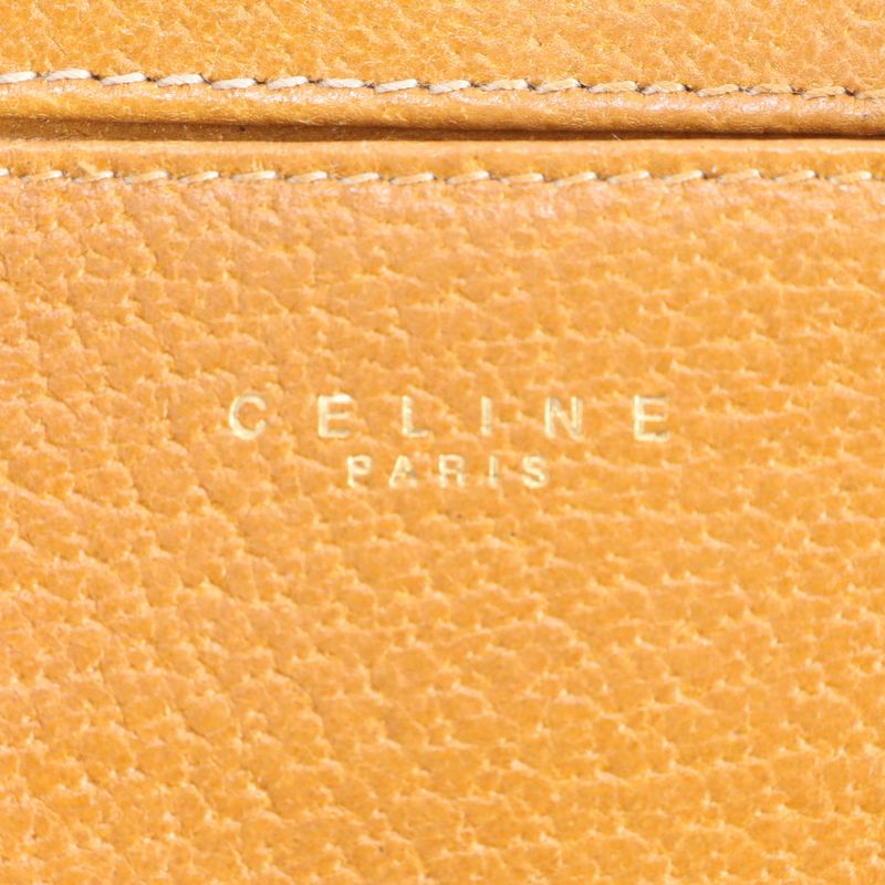 Celine Leather Long Wallet Long Wallet Round Zipper Bifold Ladies RUE Cp6-5