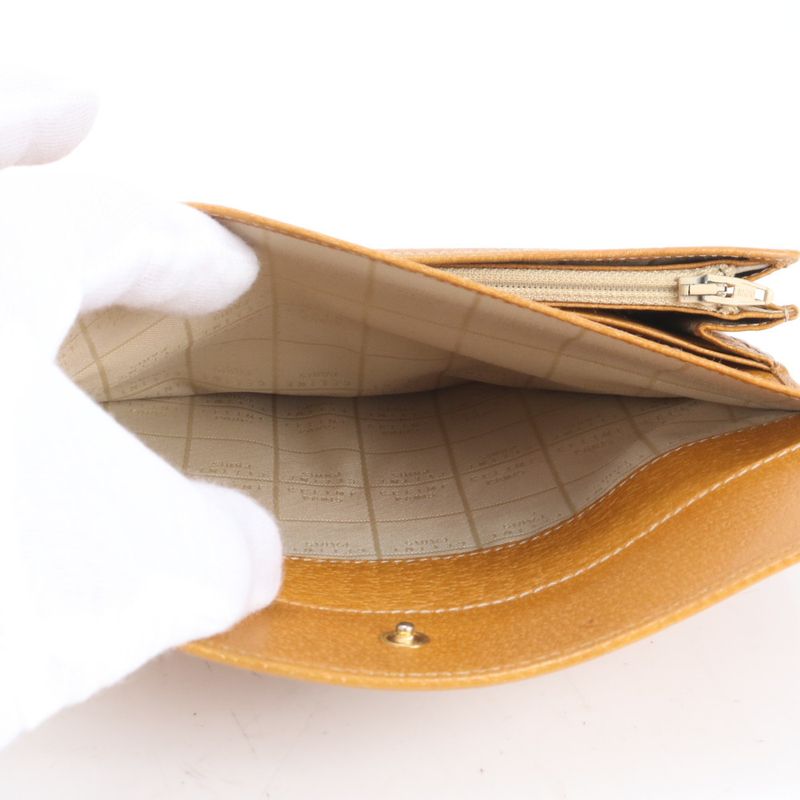Celine Leather Long Wallet Long Wallet Round Zipper Bifold Ladies RUE Cp6-5