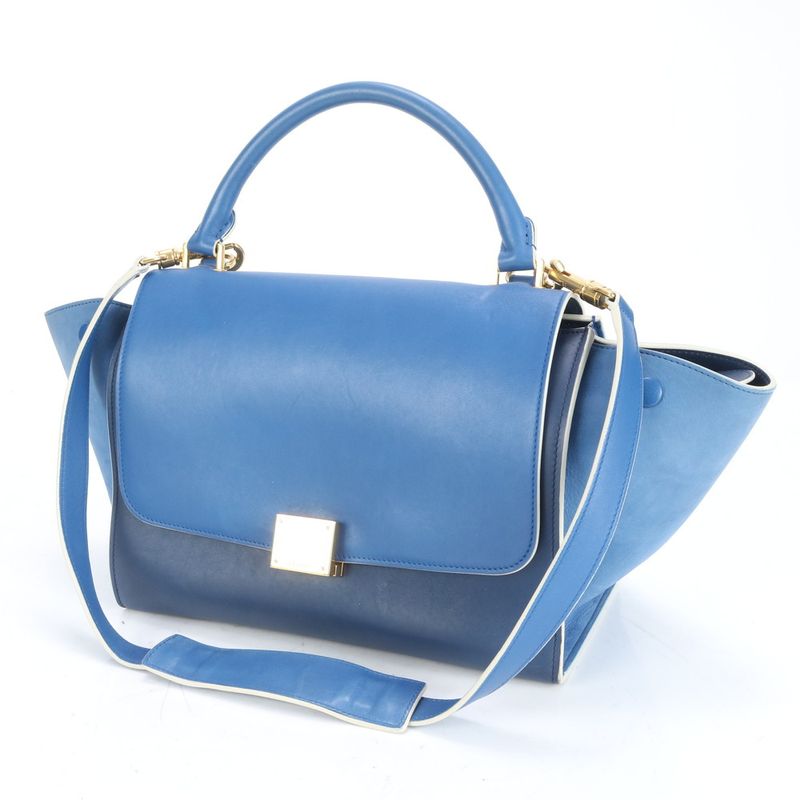 Celine Trapeze Small Leather 2WAY Shoulder Bag Shoulder Tote Hand Gold Hardware