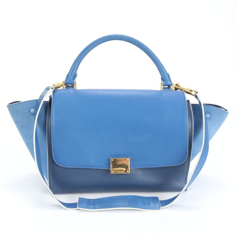 Celine Trapeze Small Leather 2WAY Shoulder Bag Shoulder Tote Hand Gold Hardware