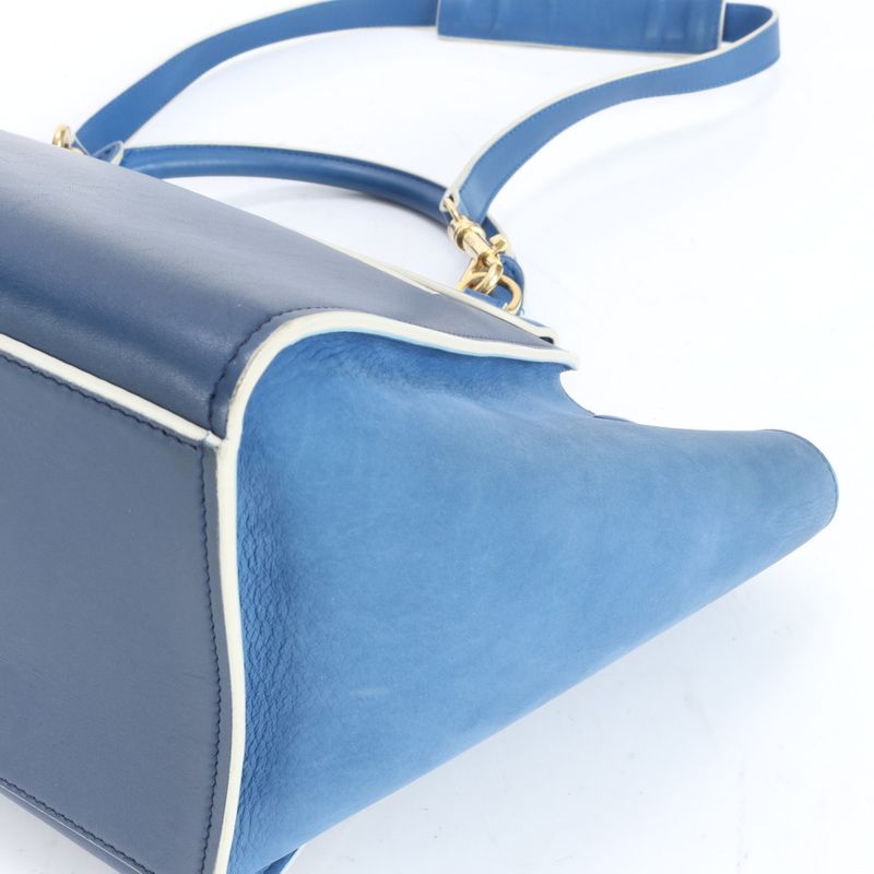 Celine Trapeze Small Leather 2WAY Shoulder Bag Shoulder Tote Hand Gold Hardware