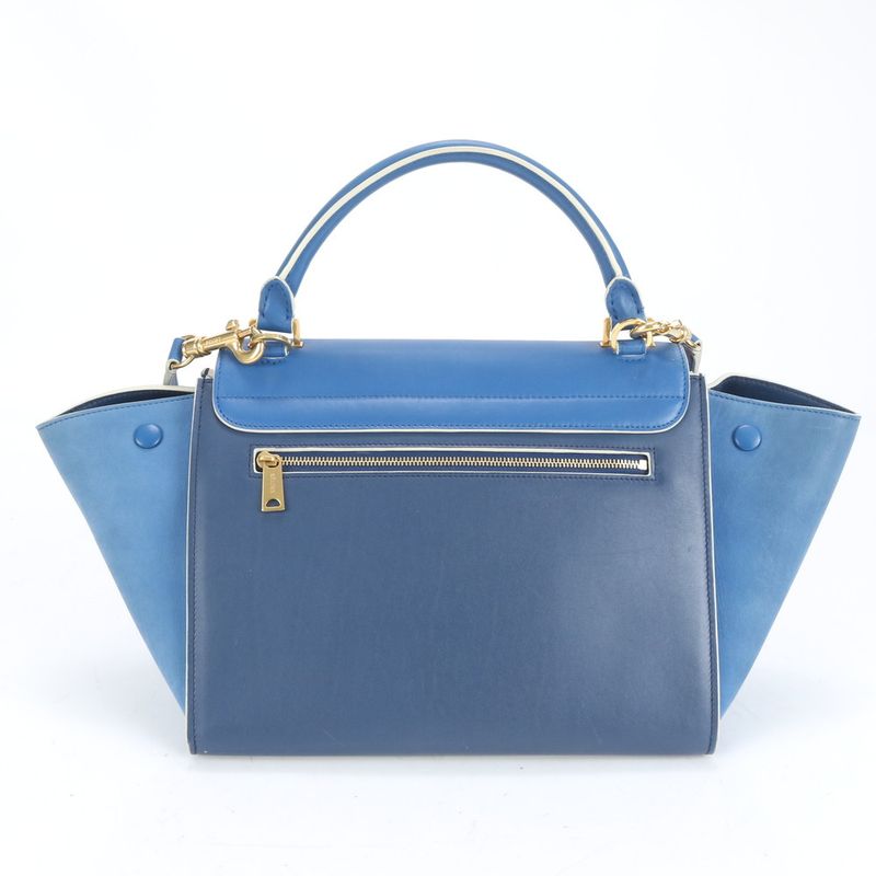 Celine Trapeze Small Leather 2WAY Shoulder Bag Shoulder Tote Hand Gold Hardware