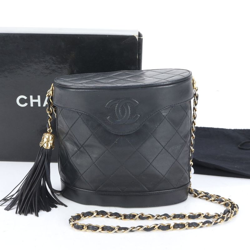 Chanel With Serial Seal Matelasse Vanity Lambskin Leather Shoulder Bag Crossbody