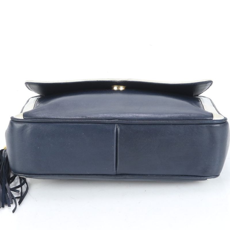 Chanel With Serial Seal Tassel Lambskin Leather Chain Shoulder Bag Crossbody