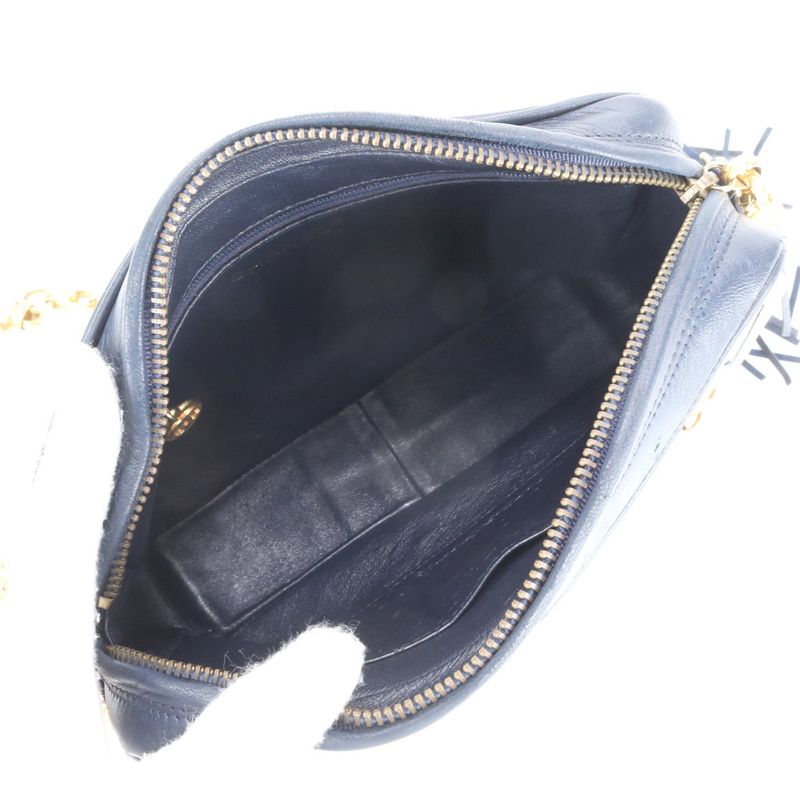 Chanel With Serial Seal Tassel Lambskin Leather Chain Shoulder Bag Crossbody