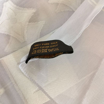 Louis Vuitton Organdy Monogram Embroidered Sheer Silk Shawl Light Purple