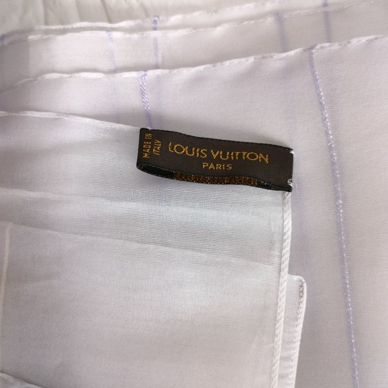 Louis Vuitton Organdy Monogram Embroidered Sheer Silk Shawl Light Purple