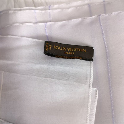 Louis Vuitton Organdy Monogram Embroidered Sheer Silk Shawl Light Purple