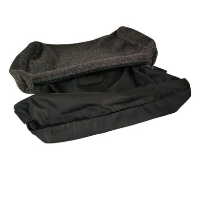 Prada Triangle Logo Wool Pouch Small Pouch Gray Women's Used