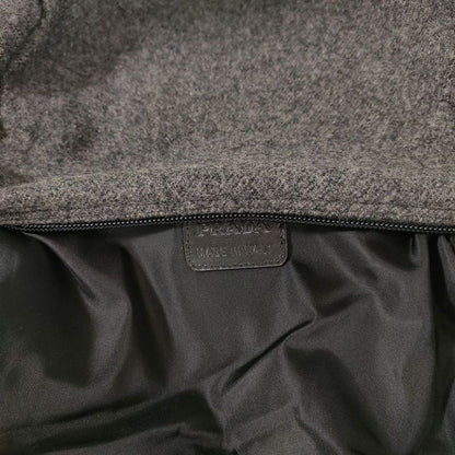 Prada Triangle Logo Wool Pouch Small Pouch Gray Women's Used