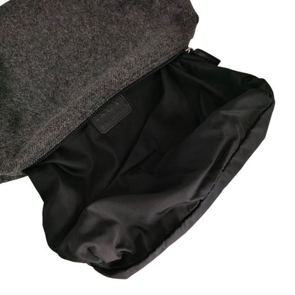 Prada Triangle Logo Wool Pouch Small Pouch Gray Women's Used