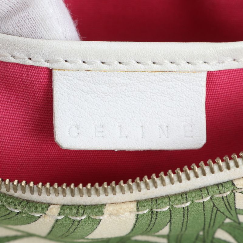 Celine Botanical Pattern Accessory Pouch Leather Shoulder Bag Shoulder One