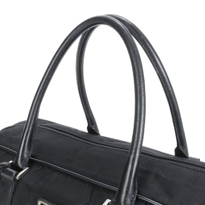 Prada Tessuto Nylon Triangle Logo Leather Boston Bag Business Travel Tote