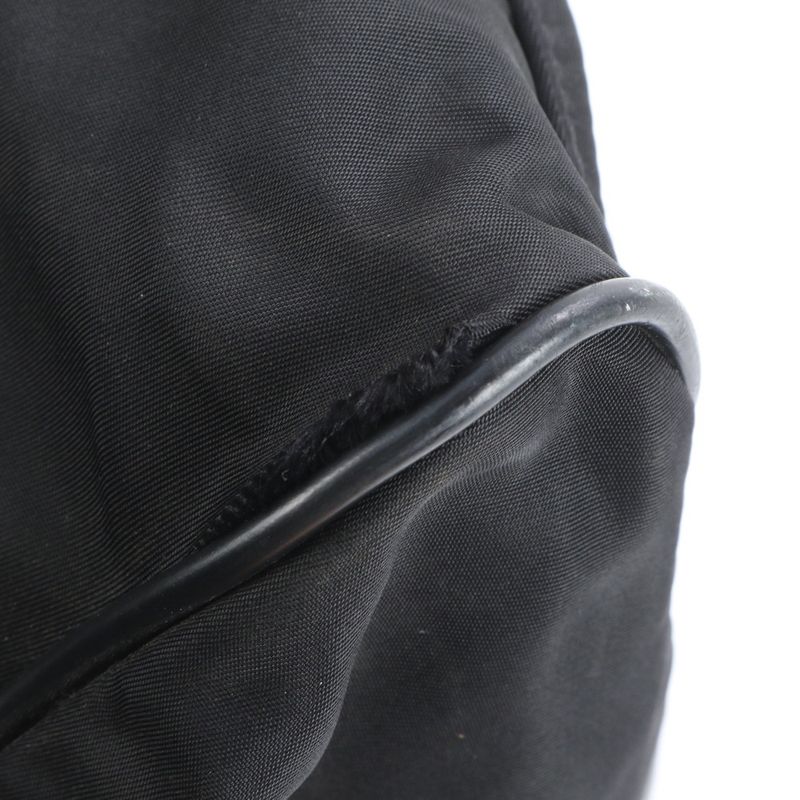 Prada Tessuto Nylon Triangle Logo Leather Boston Bag Business Travel Tote