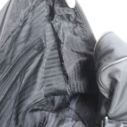 Prada Tessuto Nylon Triangle Logo Leather Boston Bag Business Travel Tote