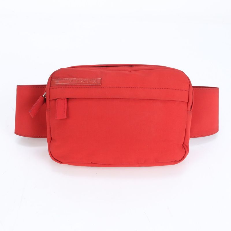 Prada Tessuto Nylon Prada Sport Leather Body Bag Body Waist Pouch Shoulder Tote