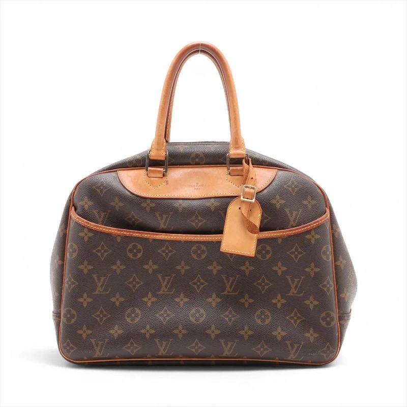 Louis Vuitton Monogram Deauville M47270 Leather Handbag Tote Genuine Leather