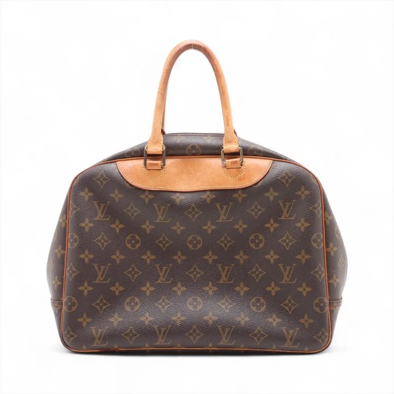 Louis Vuitton Monogram Deauville M47270 Leather Handbag Tote Genuine Leather